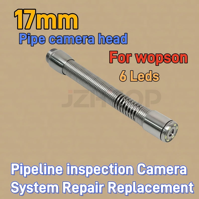17mm Pipe Inspection Camera Head For Replace Repair Flexbile Video Endoscope Camera Head 17mm 6pcs LED Lights 60 View Angle