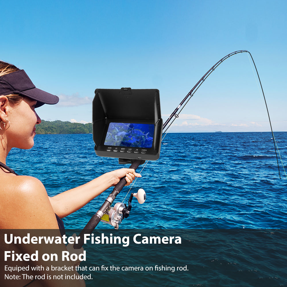 5'HD 1080P Fish Finder Underwater Fishing Camera DVR 5000mah Battery 20xzoom 4 IR LEDS 4 White LEDs