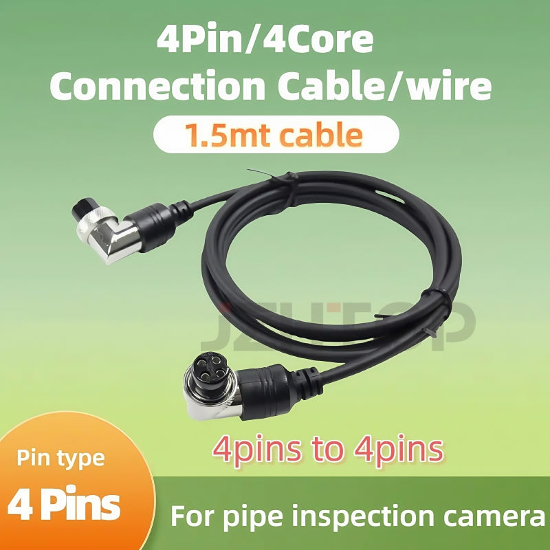 Pipe Sewer Drain Camera Connection Cable Replace Connect Wire 1.5m 3m Pipe Camera Video Connection Cable 4 Core 4pin
