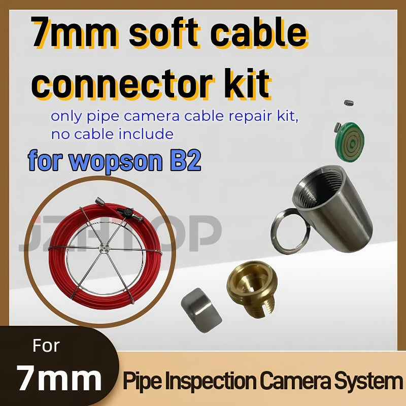 7mm Soft Cable Connector Replace Repair Kit For WOPSON JZHTOP B2 A2 Pipe Drain Sewer Camera Connector