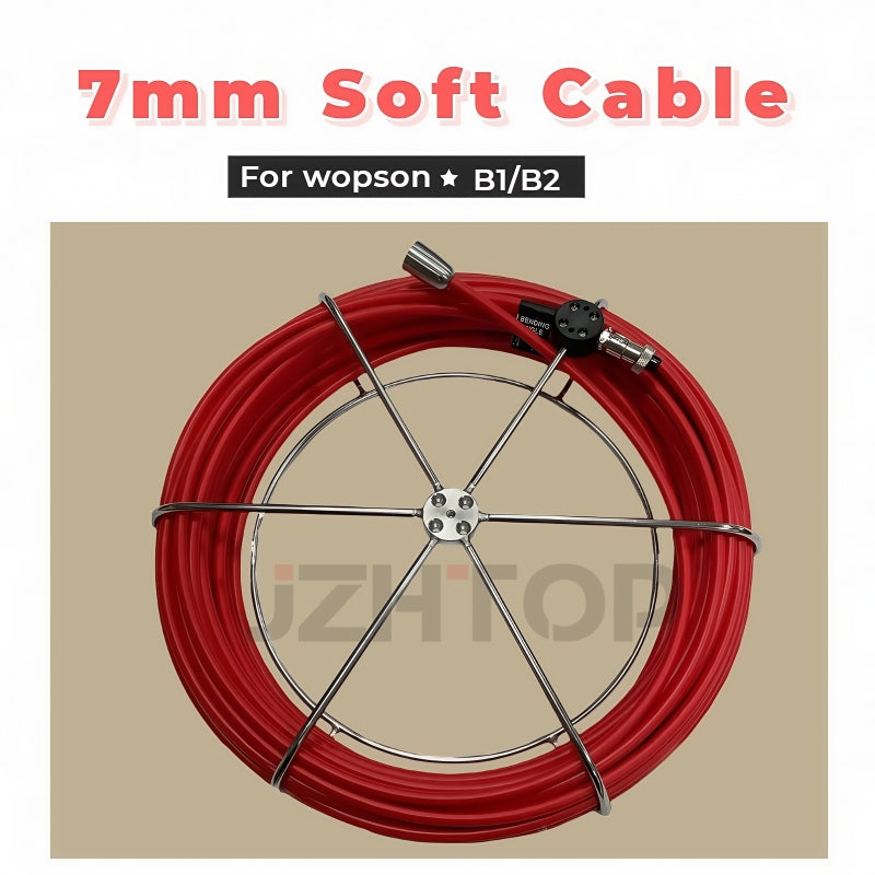7mm Soft Cable Repair Replace For Handheld Pipe Inspection Camera System Connector Fiberglass Video Cable 20mt 25mt