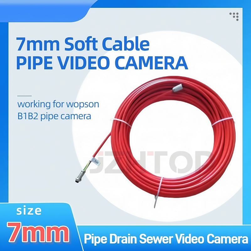 7mm Soft Cable Repair Replace For Handheld Pipe Inspection Camera System Connector Fiberglass Video Cable 20mt 25mt