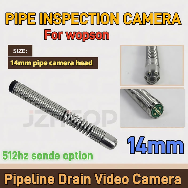 14mm 512hz Transmitter Sonde Pipe Camera Head Pipeline Inspection Endoscope Borescope 6 LEDs
