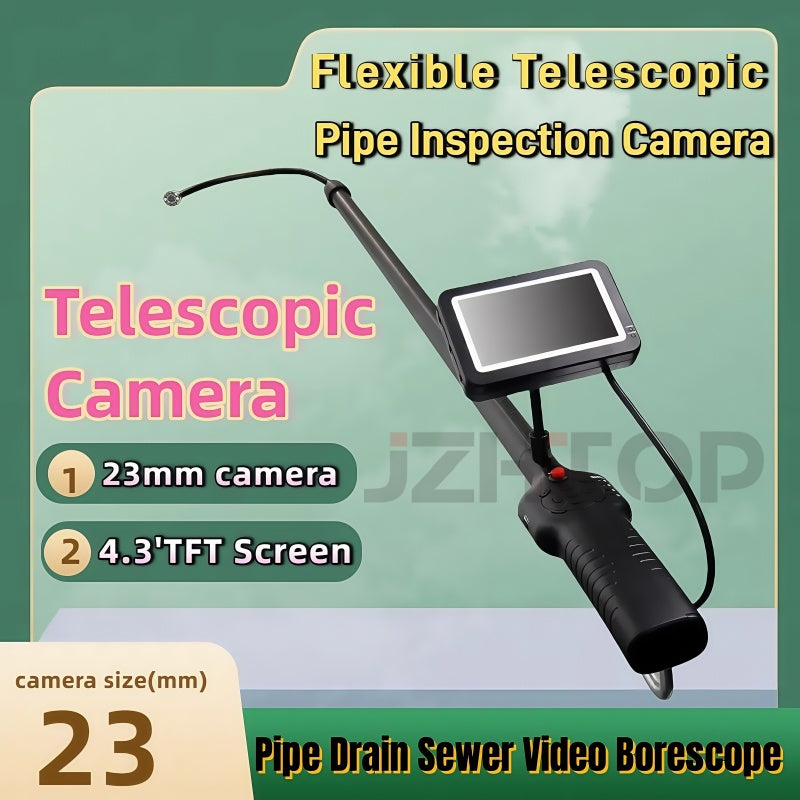 23mm Snake Inspection Camera Video Endoscope Borescope Monitor telescopic pole inspection camera flexible carbon pole