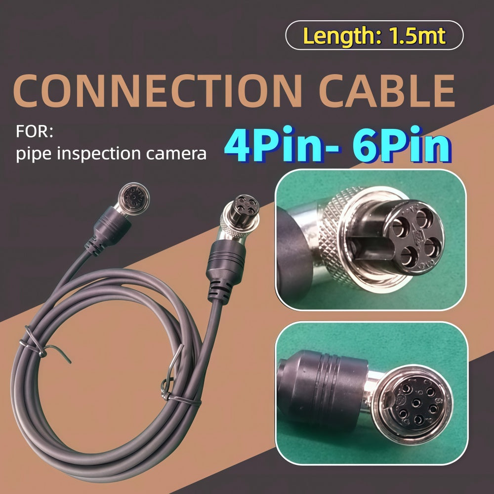 4PIN TO 6PIN Pipe Camera Video Cable Connection Wire