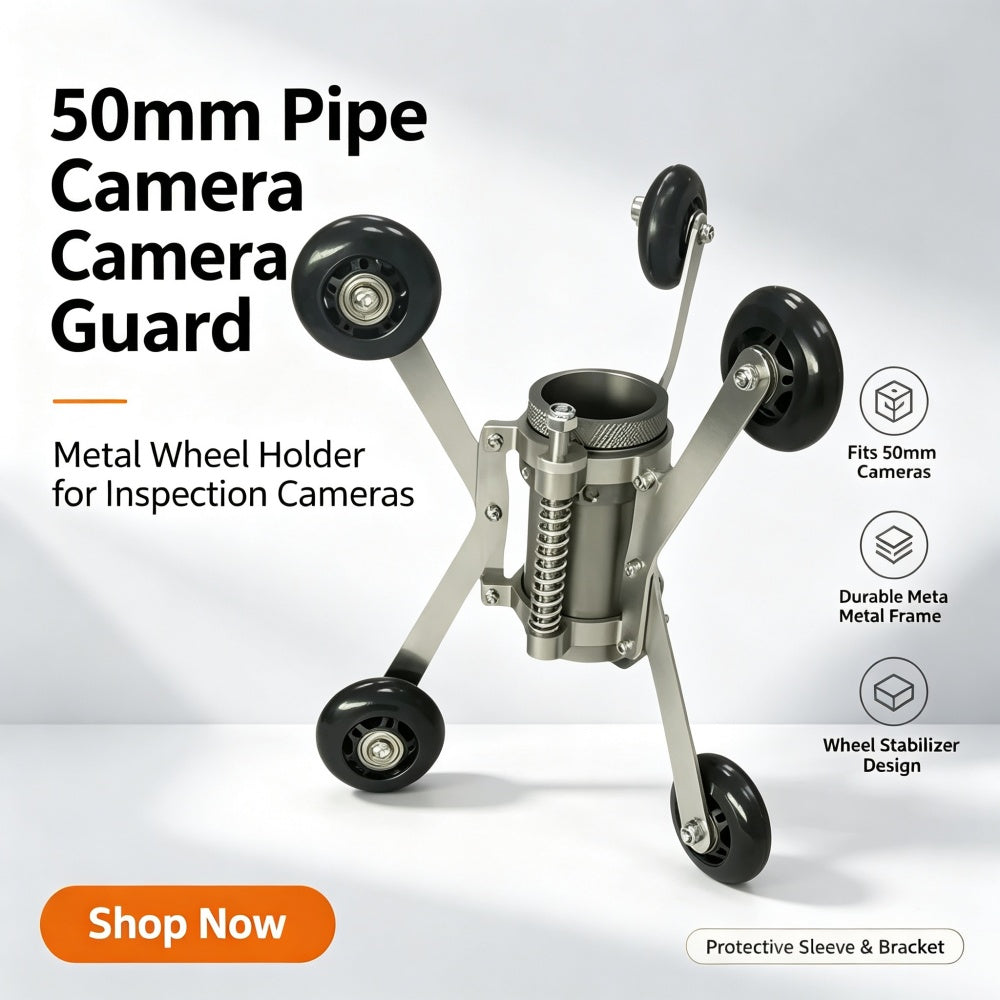 Metal Wheel Skid For Vicam 50mm Pan Tilt Pipe Inspection Camera Head Protect 200mm - 450mm