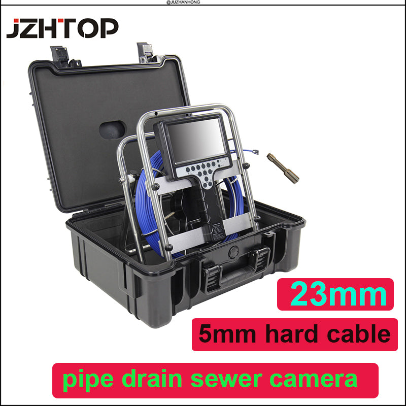 Portable 23mm 512hz Transmitter Sonde Pipe Sewer Drain Inspection Camera Video Endoscope Borescope 7"LCD DVR Meter Counter