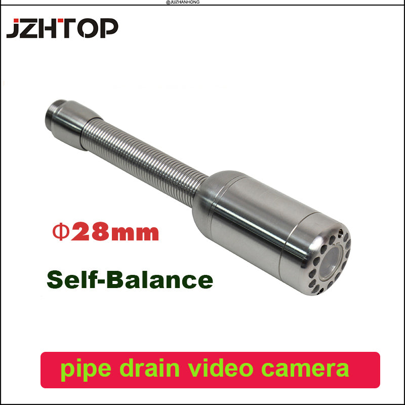 28mm Self-balance Pipe Drain Sewer Inspection Camera Head Replacement 28mm Self Balance Camera Head 12PCS white LEDS Long Spring 512hz Sonde Option