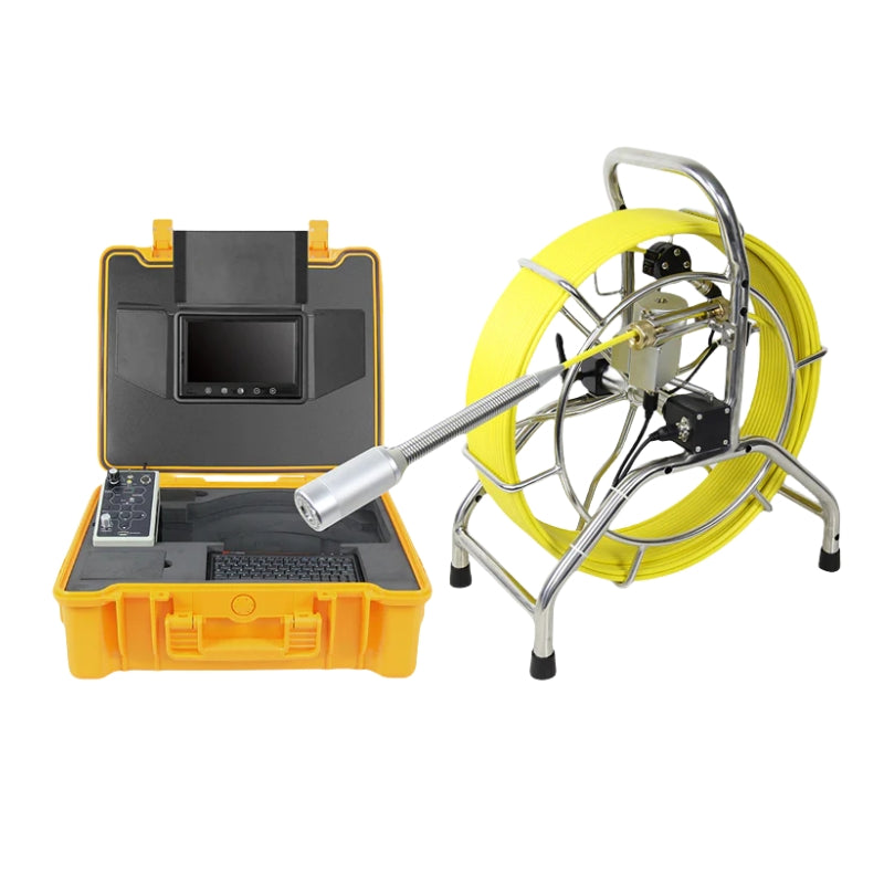 9'Touch Screen Pipe Inspection Camera System 40mm Self Leveling 60m Ca ...