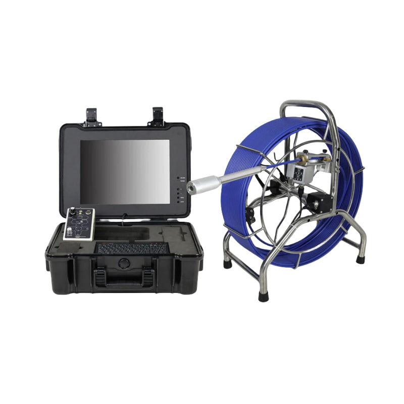 40mm 42LEDS Pipe Inspection Camera System 15inch LCD Hard Cable Blue 7mm 60meter DVR Meter Counter 512hz Transmitter