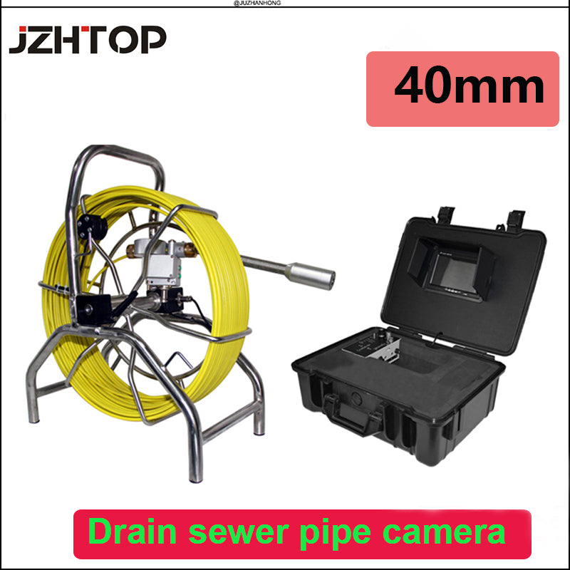 Drain Well Wall Sewer Pipe Inspection Camera 40mm Self Leveling Meter Counter DVR 512hz Transmitter Pipe Locator w/60meter Cable