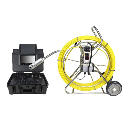50mm Pan Tilt Rotate Pipe Drain Sewer Duct Video Inspection Camera System DVR Meter Counter 9inch LCD 9mm 60m Cable