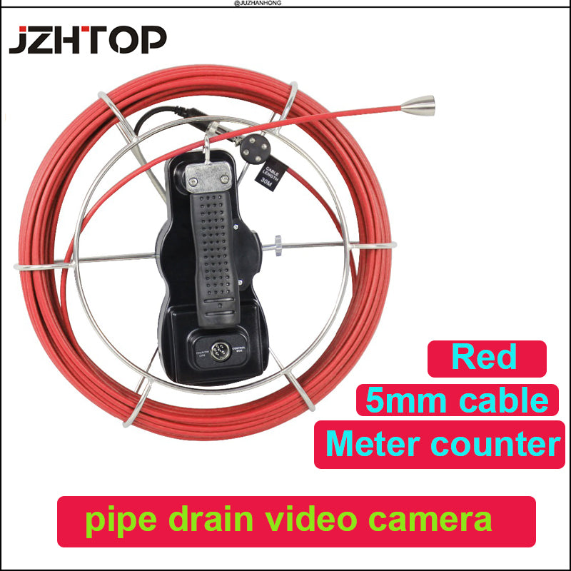 28mm pipe locating video inspection camera system keyboard input meter counter long spring self leveling balance DVR 7'LCD ABS Case