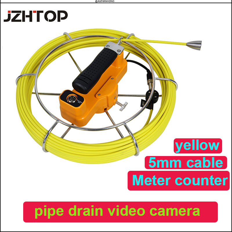 28mm pipe locating video inspection camera system keyboard input meter counter long spring self leveling balance DVR 7'LCD ABS Case