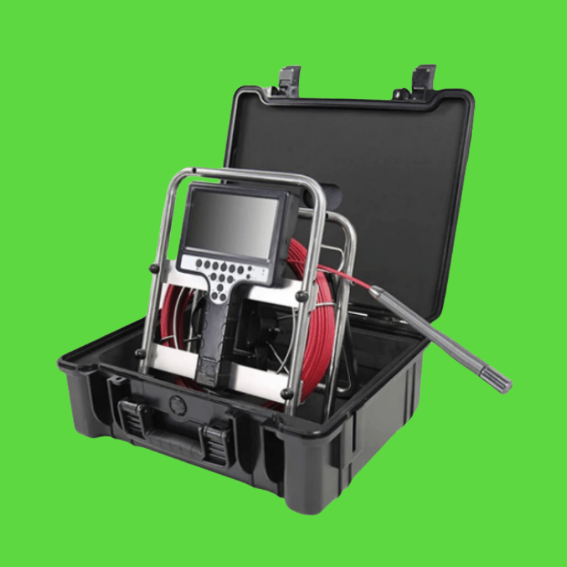 7mm Soft Red Cable Long Spring Self Leveling 23mm 512hz Sonde Pipe Sewer Drain Inspection Camera Endoscope Borescope Meter Counter 7'LCD Monitor