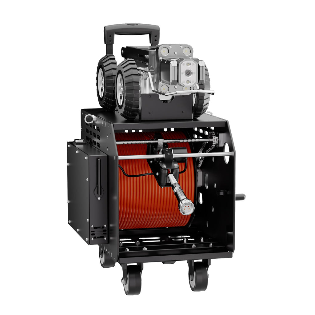 328Feet 100m Cable Drain Sewer Pipe Inspection Robot Dual 2MP Camera 4WD 10.4'tablet PC 360 Rotation Video Camera
