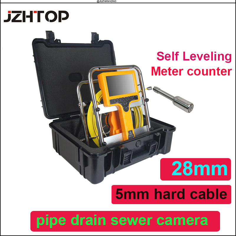 28mm Self Balance Self Leveling Drain Sewer Pipe Inspection Camera System LED Lights Color Monitor Portable Borescope