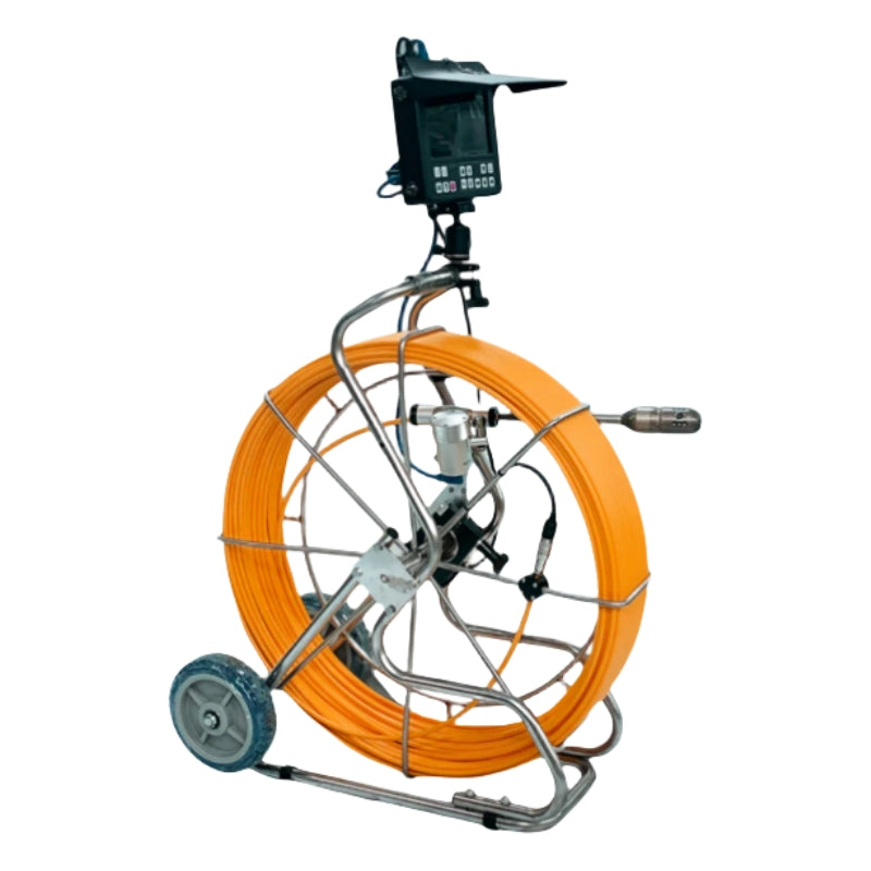 45mm Pan Tilt Rotate Dual Camera Lens Pipe Drain Sewer Inspection Camera System 8'LCD Video Endoscope Borescope 9mm Cable