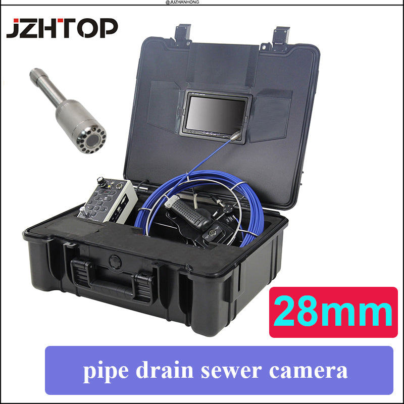 28mm Self Leveling Drain Sewer Pipeline Inspection Camera System W/7inch Monitor Meter Counter 50m Cable DVR Video Endoscope