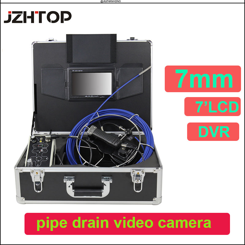 7mm Pipe Inspection Camera 7'screen DVR 20m Cable Drain Sewer Video Camera Endoscope Borescope