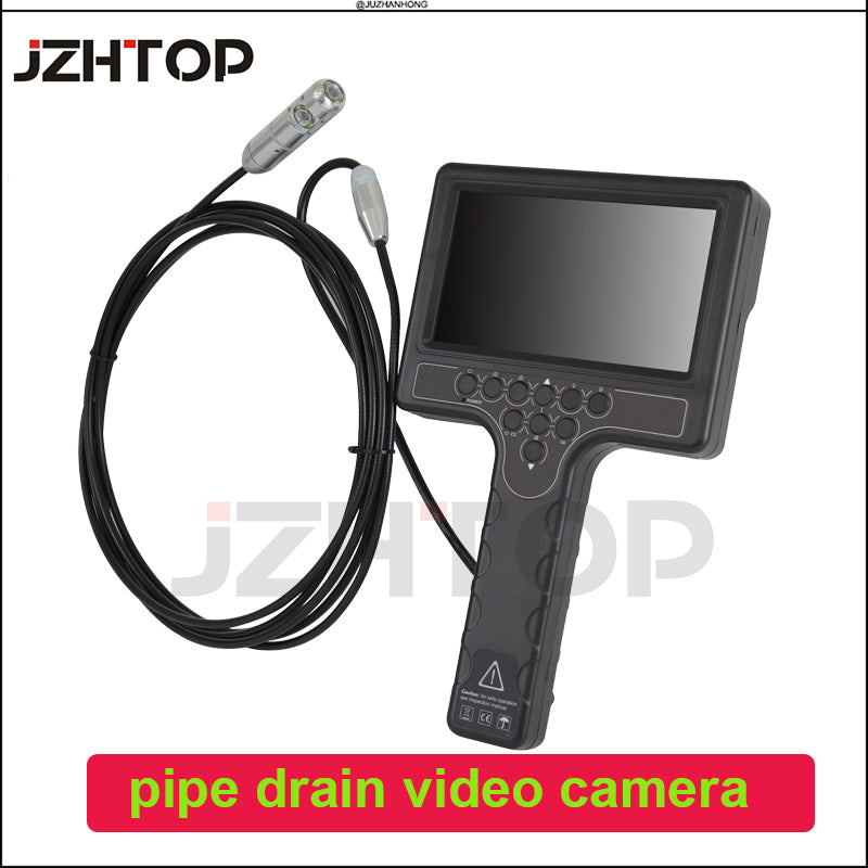 Dual Lens 22mm Pipe Endoscope Camera 720P 7'LCD 5mt Cable Drain Sewer Video Inspection Camera 360 Pan Rotation