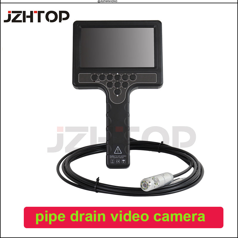 Dual Lens 22mm Pipe Endoscope Camera 720P 7'LCD 5mt Cable Drain Sewer Video Inspection Camera 360 Pan Rotation