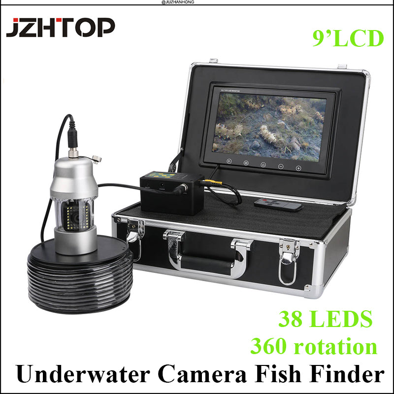 9‘LCD Monitor Underwater Camera 360 Rotation Fishing Video Camera Battery Soft Cable