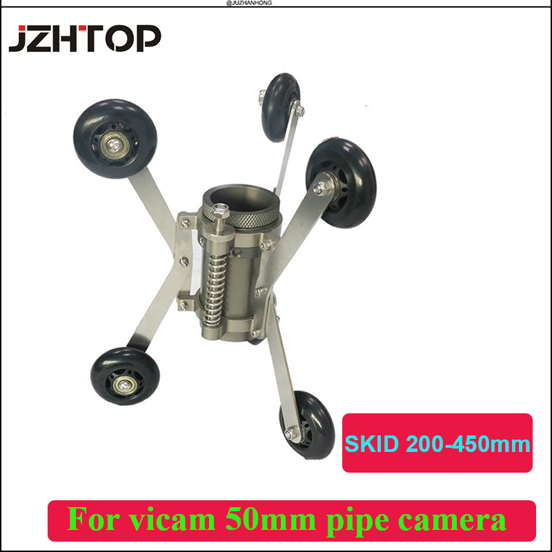 Metal Wheel Skid For Vicam 50mm Pan Tilt Pipe Inspection Camera Head Protect 200mm - 450mm