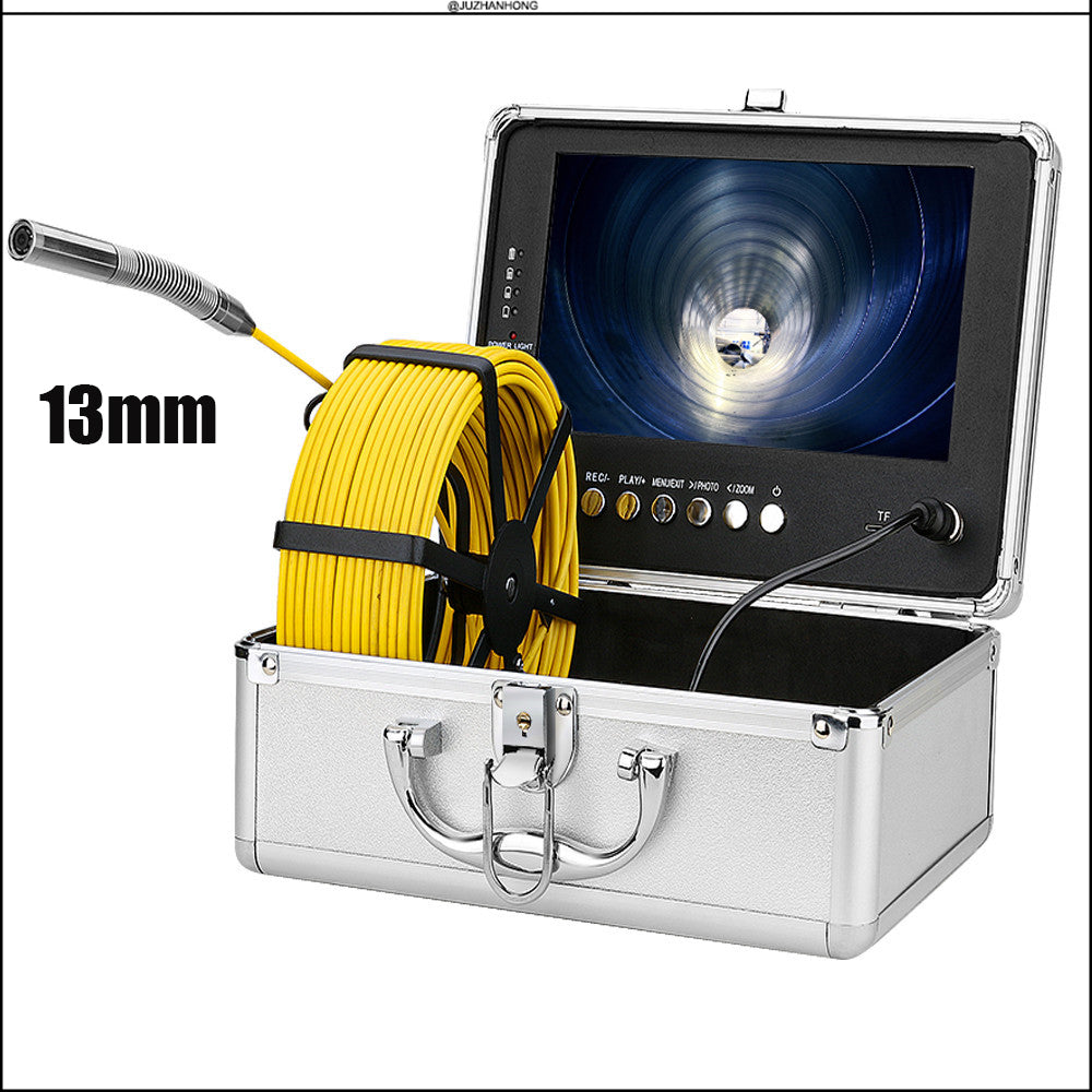 13mm Pipe Inspection Camera 720P 9'Monitor Sewer Video Record Waterproof Camera Endoscope Borescope Mini DVR