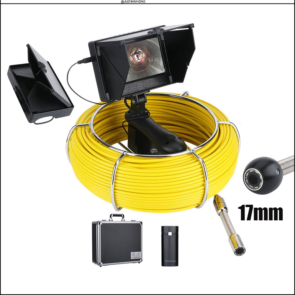 1000tvl 17mm Handheld Pipe Inspection Camera 4.3'LCD Drain Sewer Industrial Video Camera