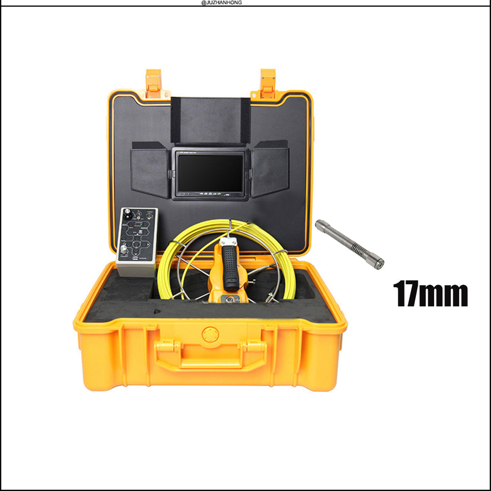 17mm Pipeline Video Snake Inspection Camera 50 Meter Cable DVR Color Monitor Battery Drain Sewer Endoscope Borescope ABS Case