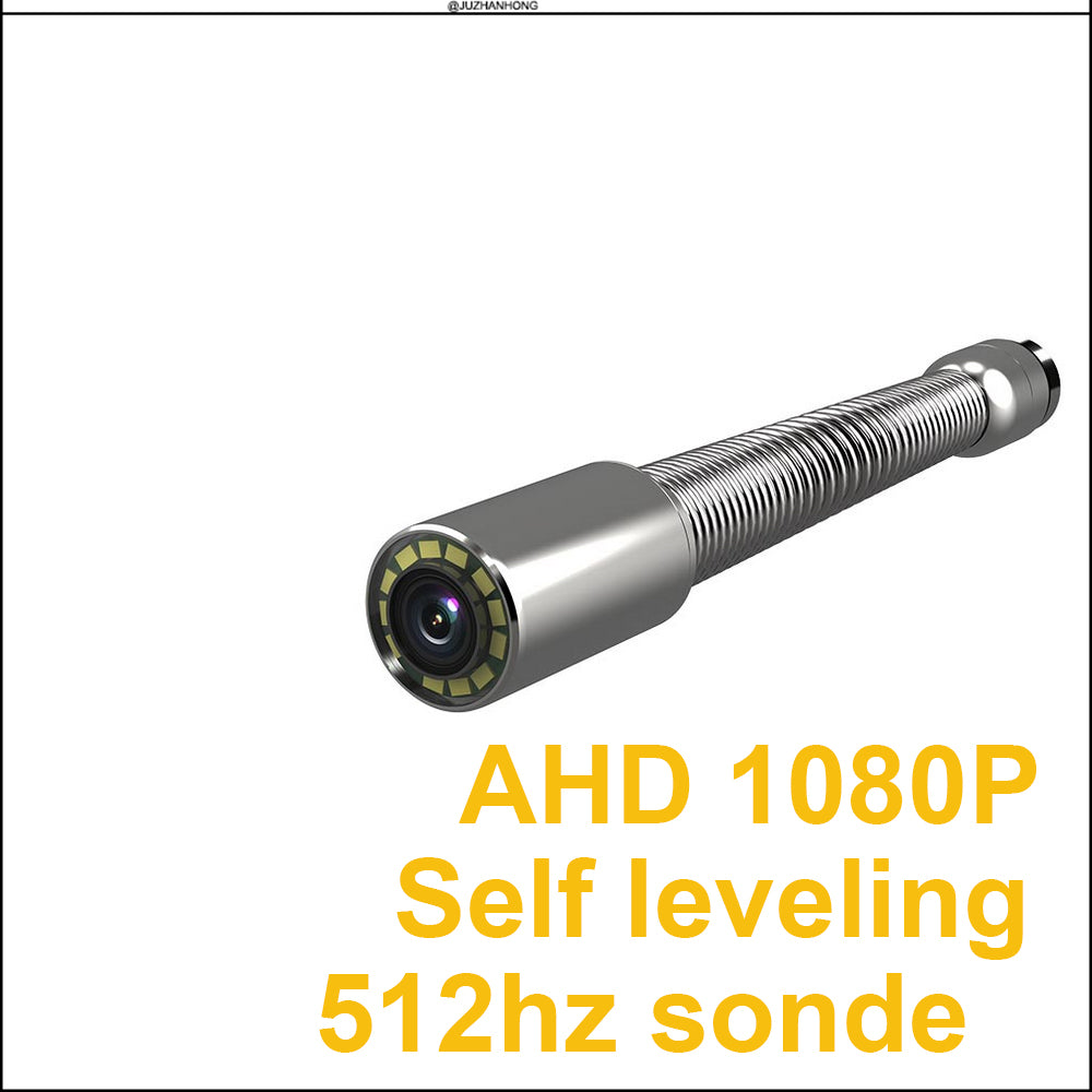 AHD 1080P 23mm Pipe Inspection Camera System Drain Sewer Endoscope Video Borescope 512hz Sonde Self Leveling 10.1'LCD 7mm Cable