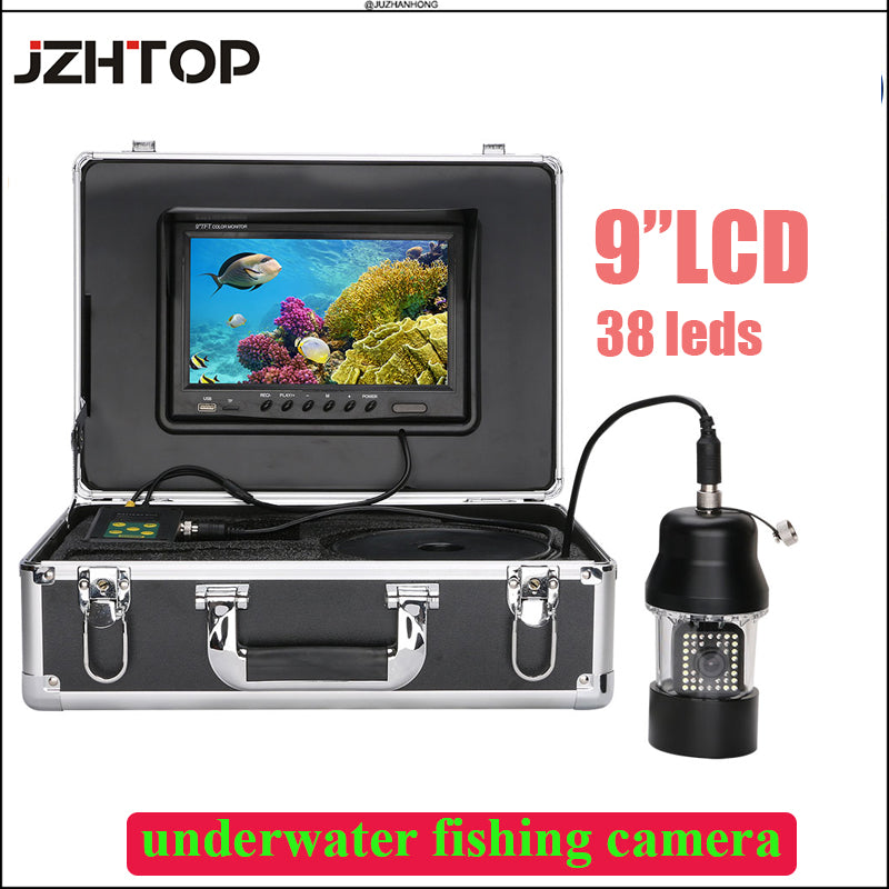 9‘LCD Monitor Underwater Camera 360 Rotation Fishing Video Camera Battery Soft Cable