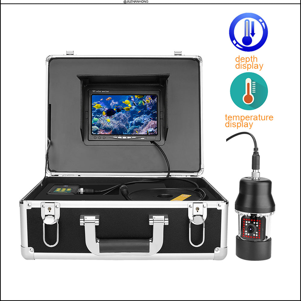 360 Rotation Underwater Video Camera 7'LCD Monitor DVR Recording 5mm Soft Cable 38LEDs Fishing Waterproof Temperature Depth Display