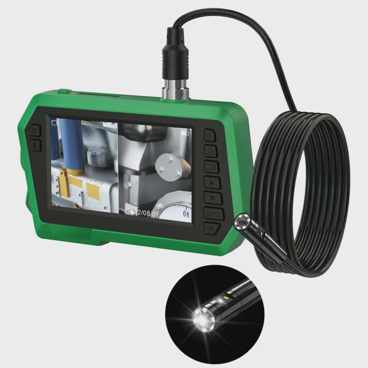 8mm 1080P Industrial Endoscope Video Borescope Mini Pipe Drain Sewer Inspection Camera System 4.3 IPS Screen