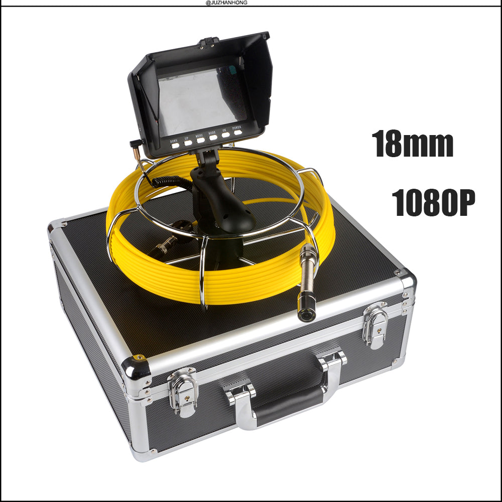 18mm Pipe Video Camera Drain Sewer Inspection Endoscope Borecope Industrial DVR Recording 5'Monitor 5mm Hard Cable