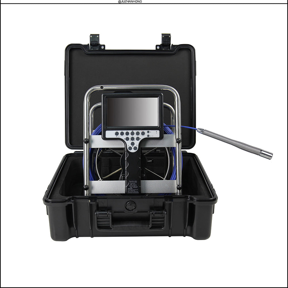 23mm Pipe Sewer Drain Inspection Camera 512hz Transmitter Sonde Self Leveling Endoscope Borescope 7'LCD DVR 5mm Hard Cable