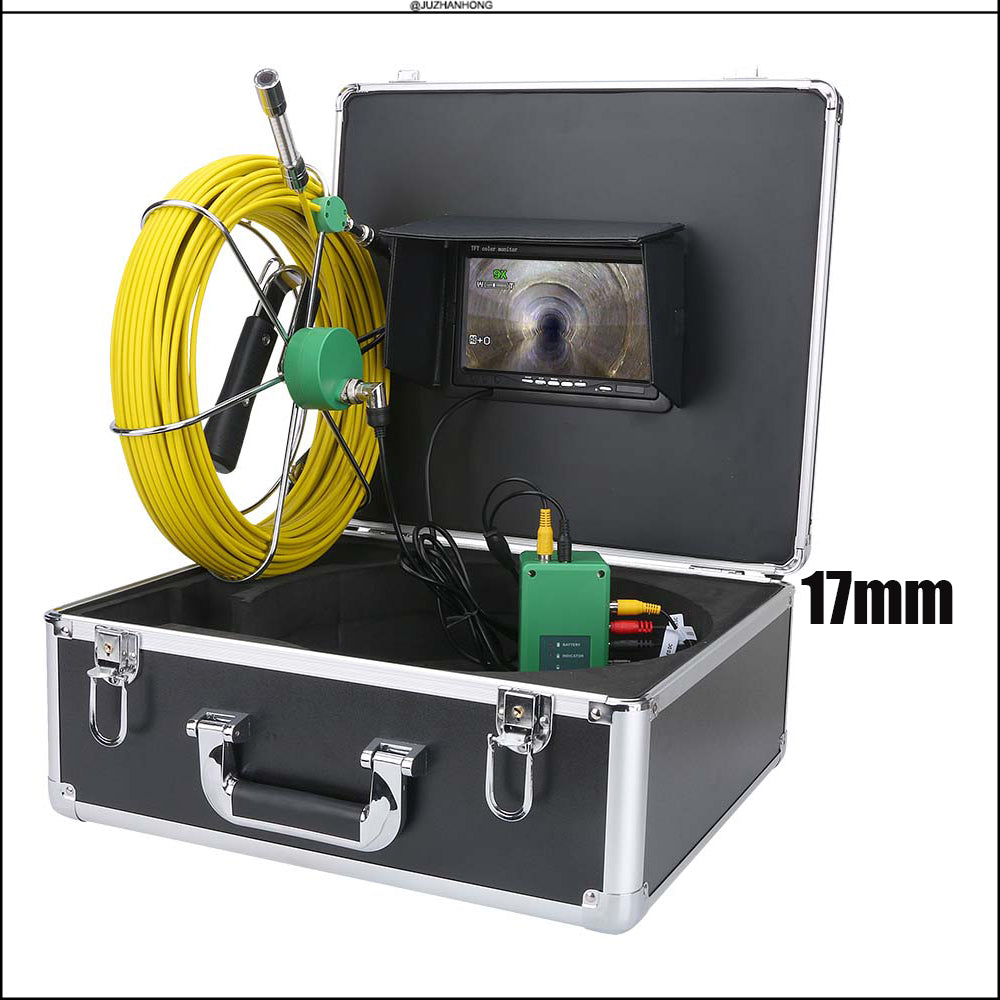 17mm Drain Sewer Inspection System Camera Pipe Video Snake Camera Pipeline Endsocpe Borescope Duct Waterproof 7'LCD 4500mah