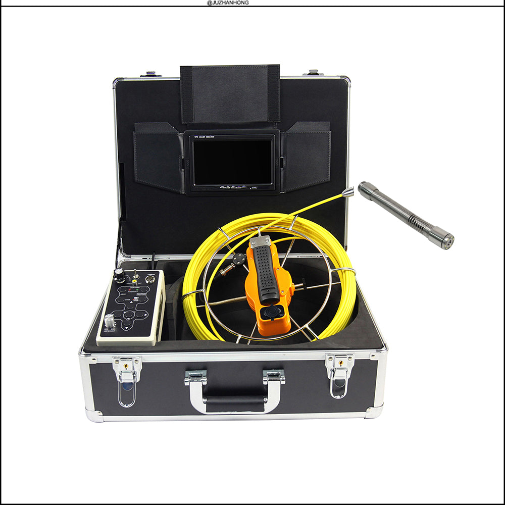 Pipeline Inspection Camera Video Borescope Drain Sewer Endoscope 30 Meter 5mm Cable 17mm Camera Head 7'TFT Monitor